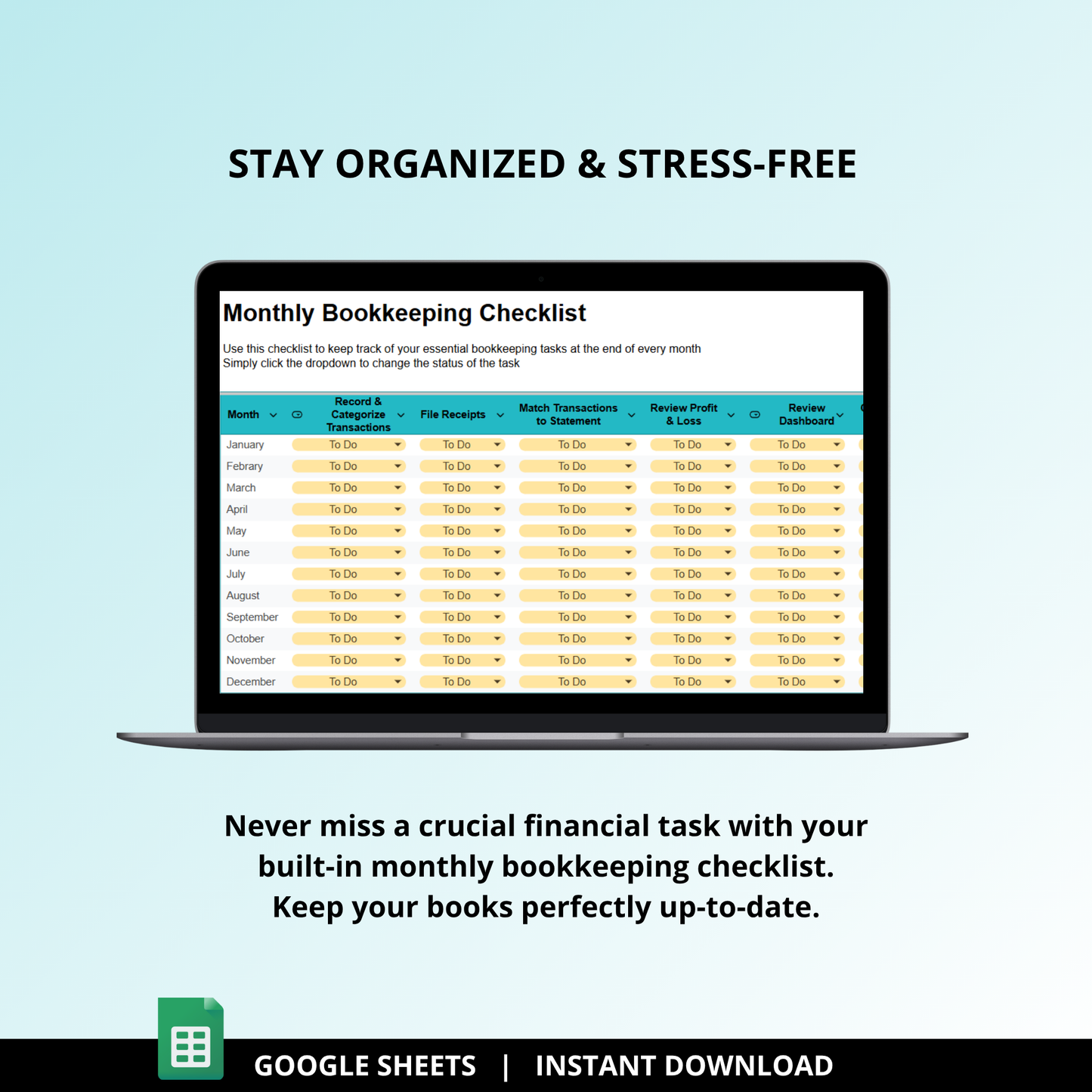 Small Biz Finance Tracker: Bookkeeping Spreadsheet