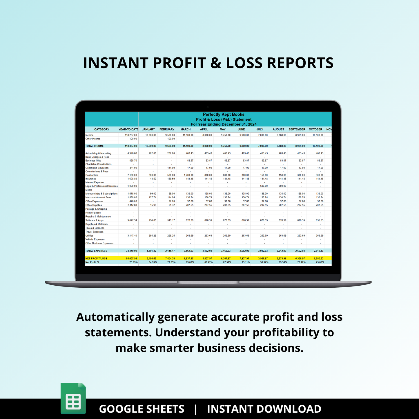 Small Biz Finance Tracker: Bookkeeping Spreadsheet