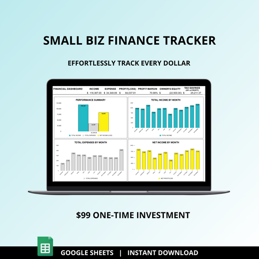 Small Biz Finance Tracker: Bookkeeping Spreadsheet